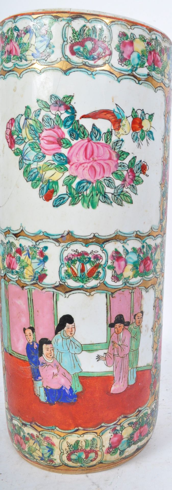 VINTAGE CHINESE HAND PAINTED UMBRELLA STAND - Image 6 of 7