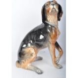 LARGE VINTAGE PORCELAIN DOG FIGURE STATUE