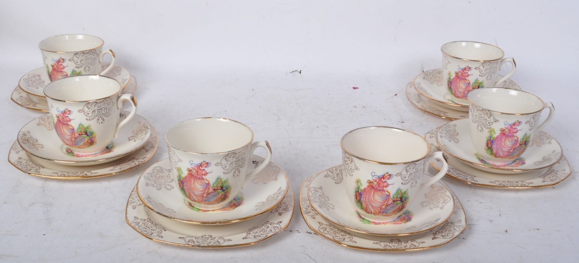 VINTAGE MEAKIIN PINKIE PATTERN TEACUPS & SAUCERS - Image 2 of 5