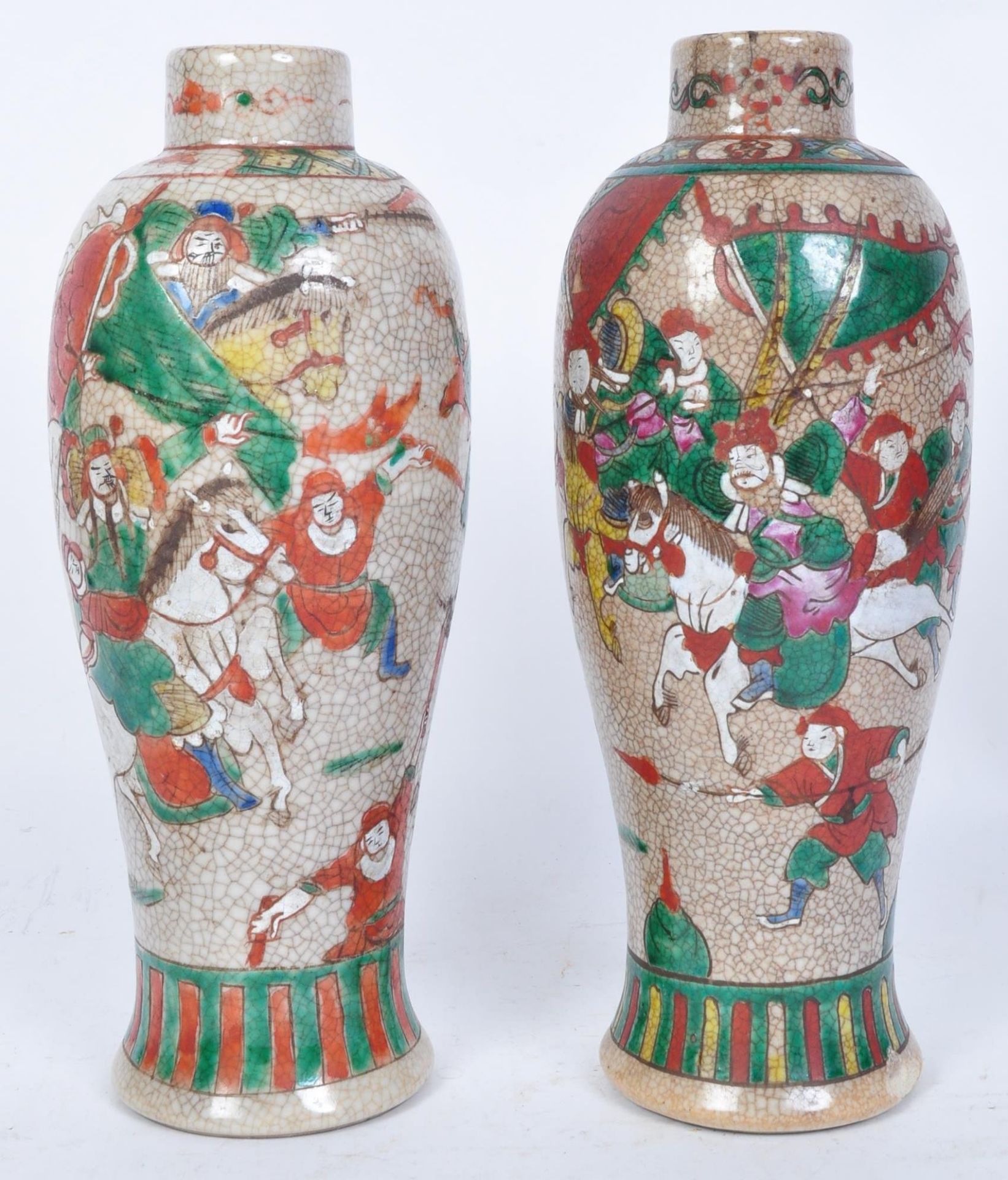 PAIR OF 19TH CENTURY CHINESE CRACKLE GLAZE VASES