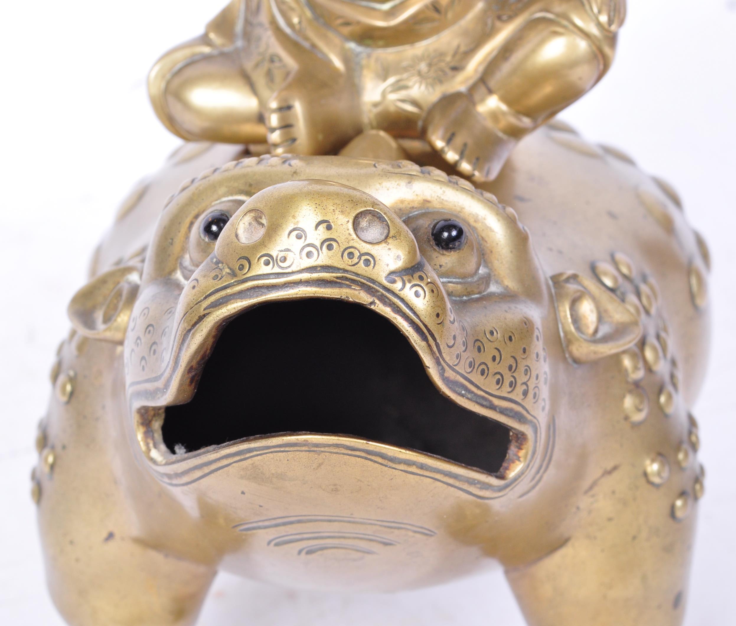 20TH CENTURY CHINESE ORIENTAL BRASS MONEY BOX - Image 3 of 5