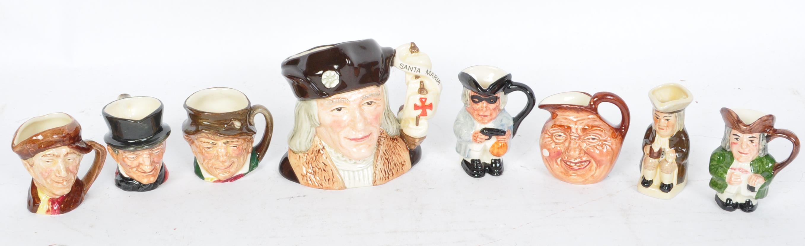 A COLLECTION OF EIGHT VINTAGE CERAMIC MINIATURE TOBY JUGS