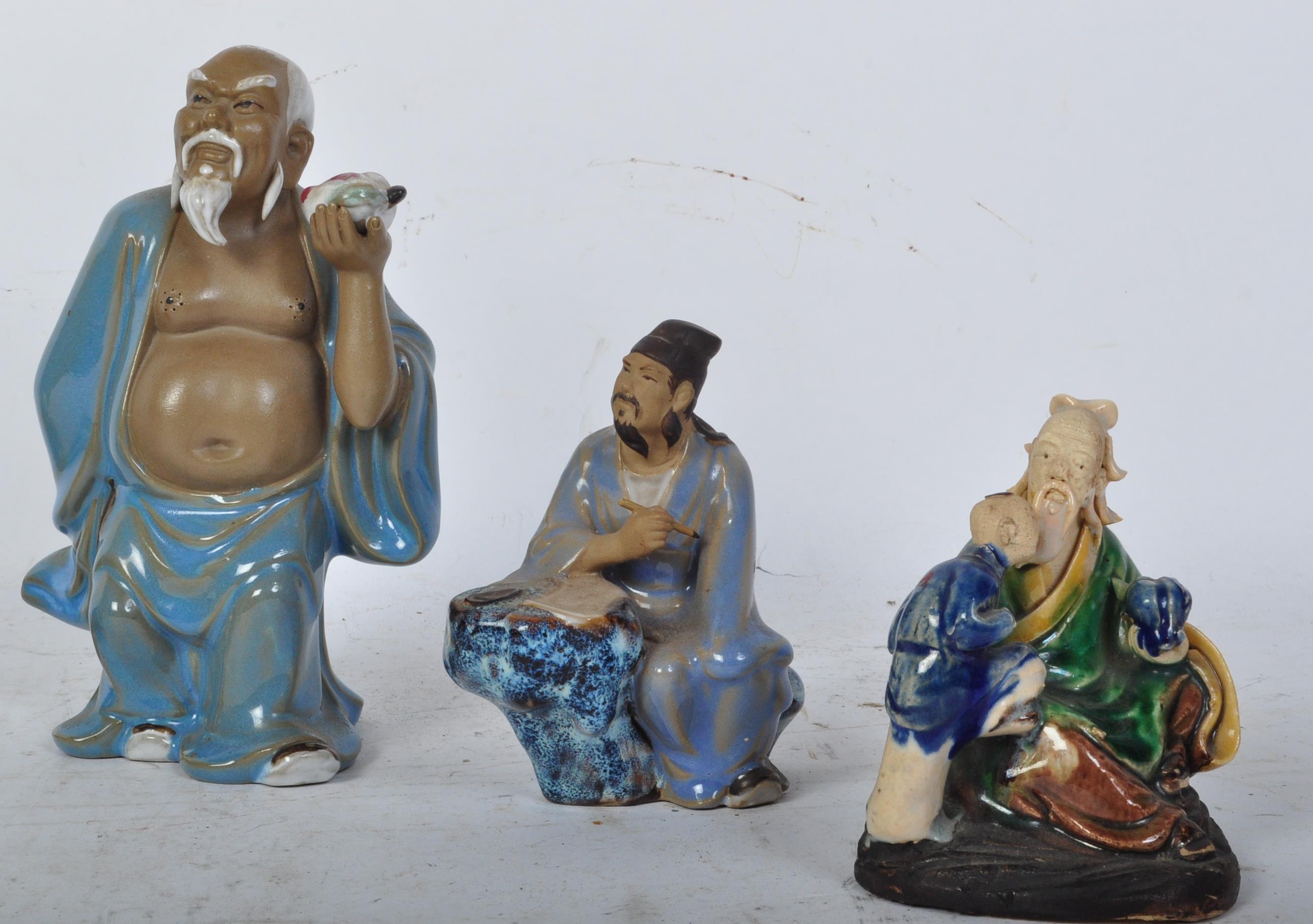 COLLECTION OF CHINESE EARTHENWARE MUD MEN FIGURES - Image 4 of 6