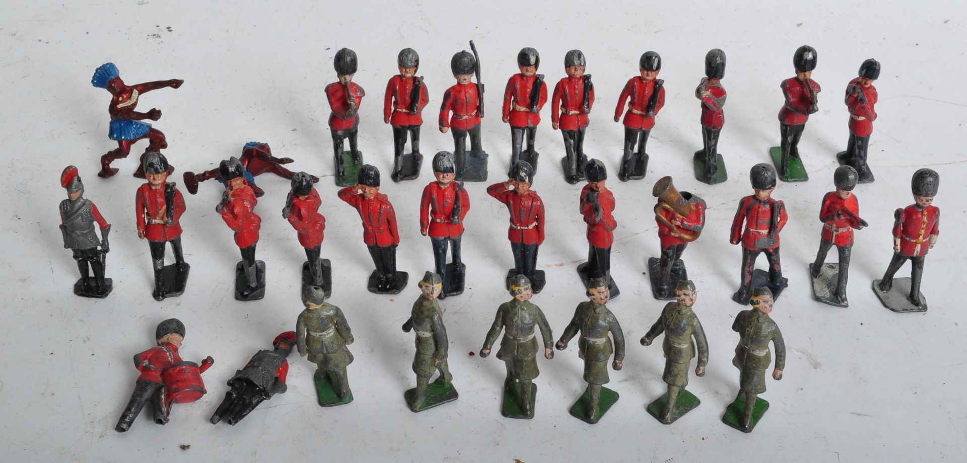 MID CENTURY HAND PAINTED LEAD SOLDIER FIGURES