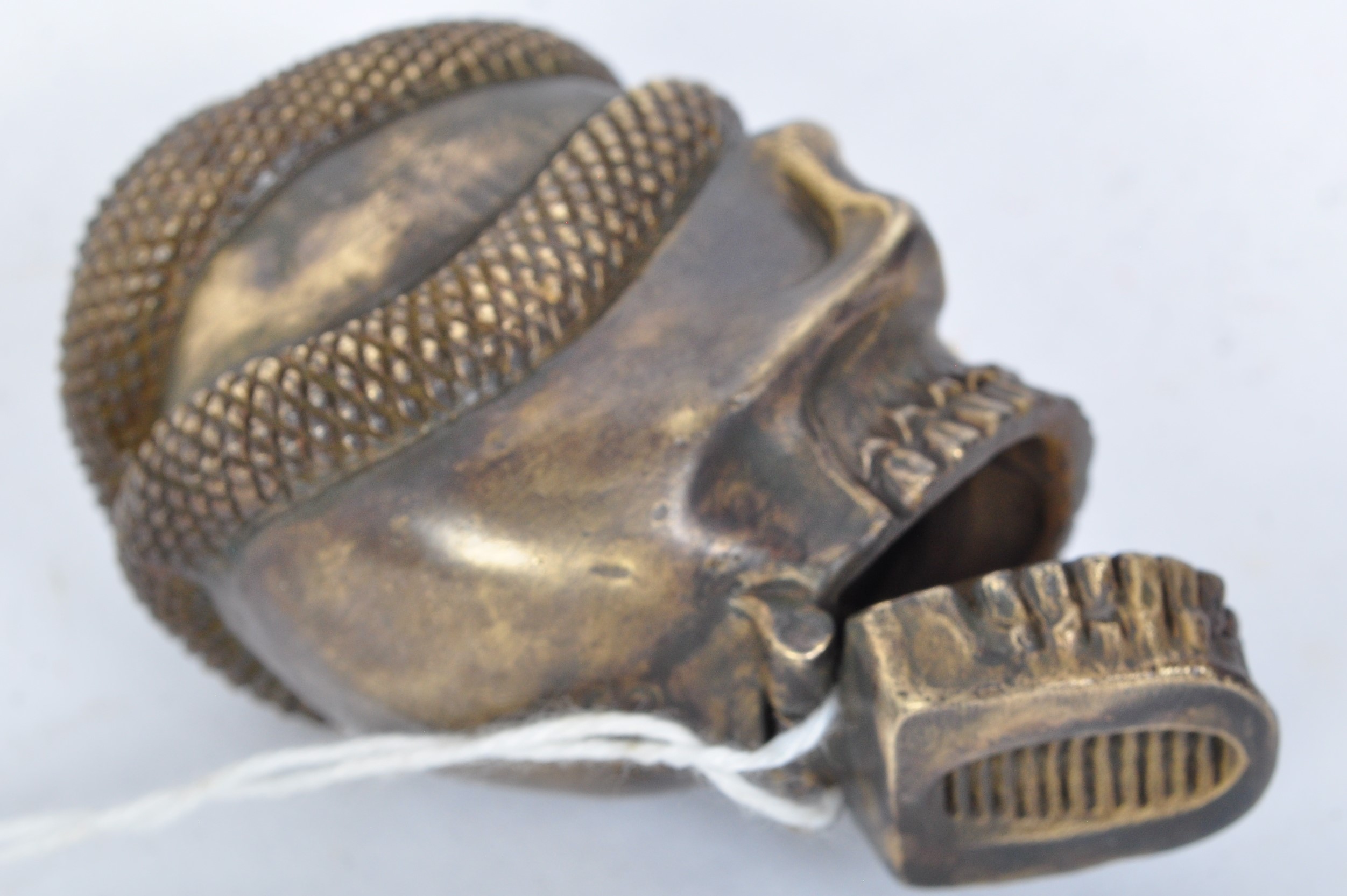 VINTAGE BRASS SKULL & SNAKE VESTA CASE - Image 4 of 6