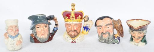 A COLLECTION SIX VINTAGE ROYAL DOULTON CERAMIC TOBY JUGS