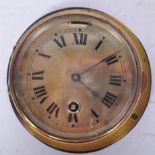 EARLY 20TH CENTURY BRASS BULKHEAD SHIPS CLOCK