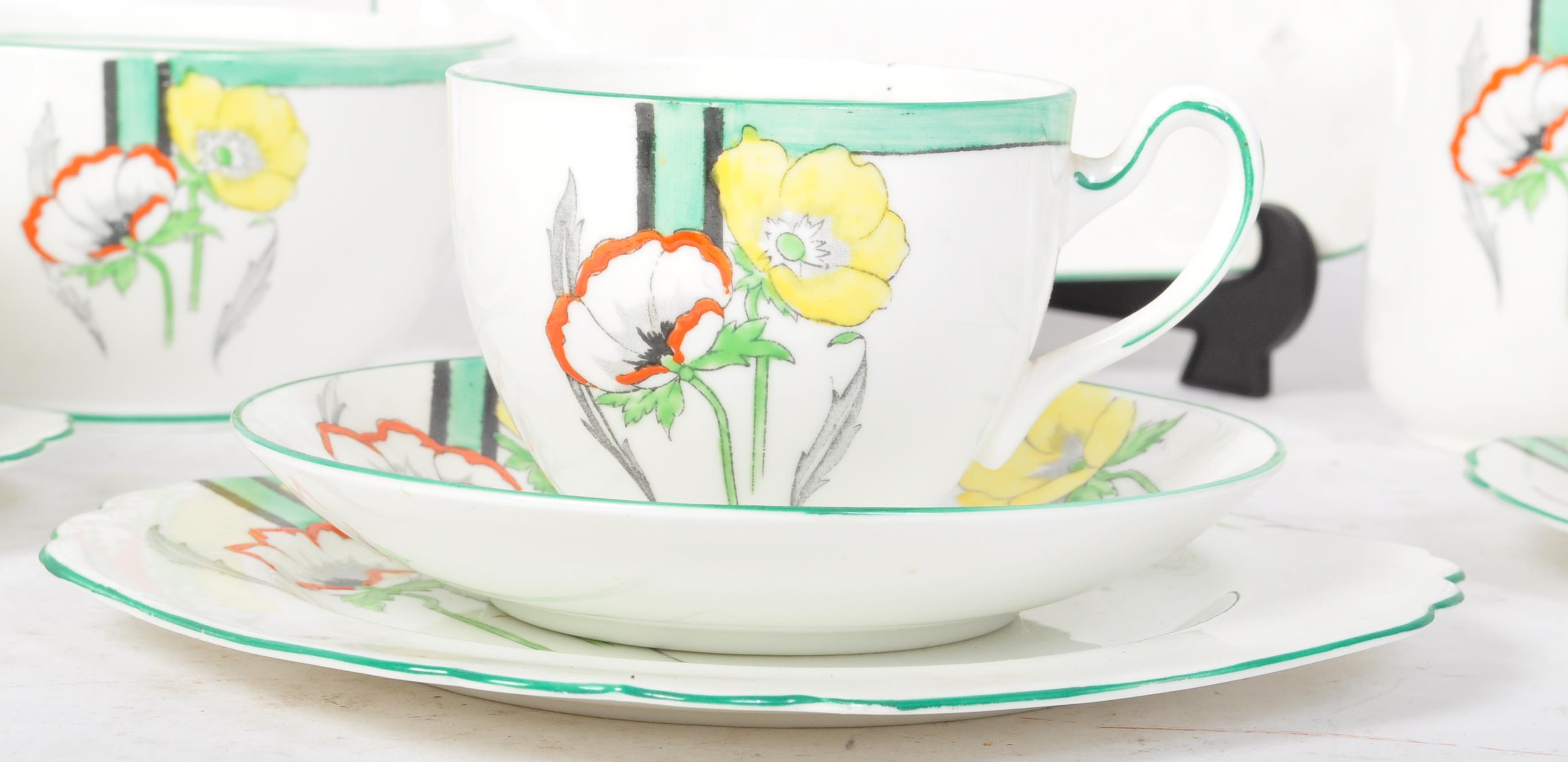 EARLY 20TH CENTURY 1930S ART DECO HEATHCOTE CHINA TEA SERVICE - Image 4 of 5