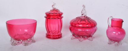 COLLECTION OF VINTAGE CRANBERRY GLASS ITEMS