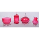 COLLECTION OF VINTAGE CRANBERRY GLASS ITEMS