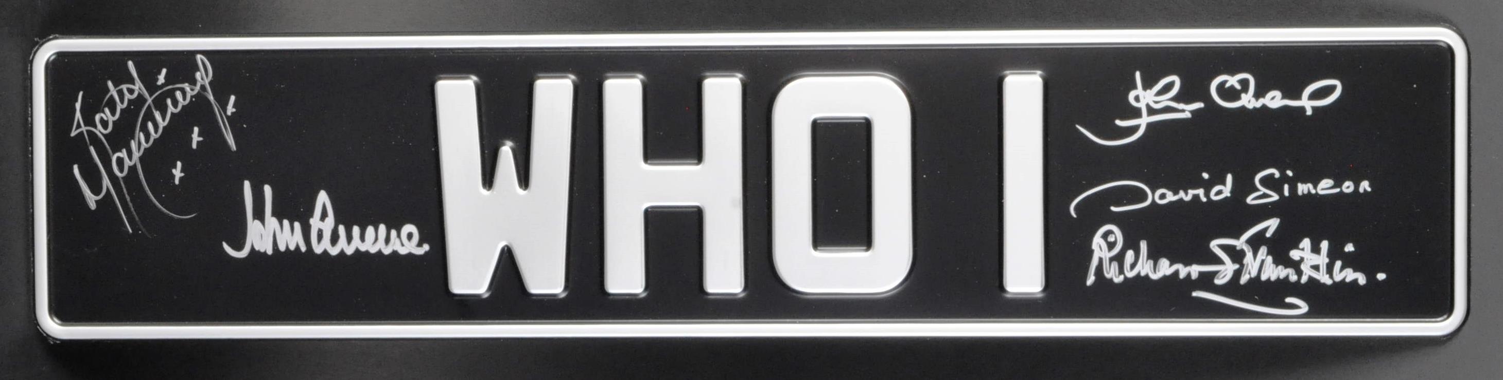 DOCTOR WHO - THE DAEMONS - AUTOGRAPHED PROP REPLICA BESSIE NUMBERPLATE