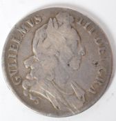 WILLIAM III 1696 SILVER CROWN COIN