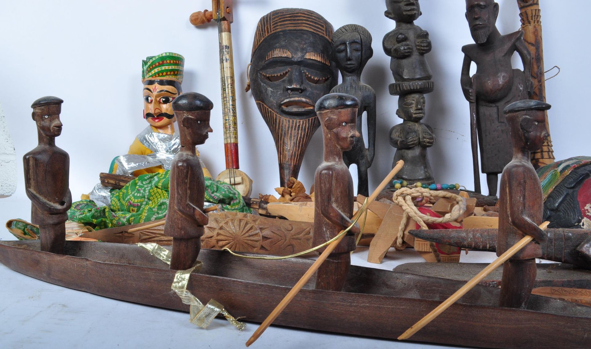 LARGE COLLECTION OF AFRICAN & ASIAN ITEMS - MASKS - INSTRUMENTS - Image 6 of 6