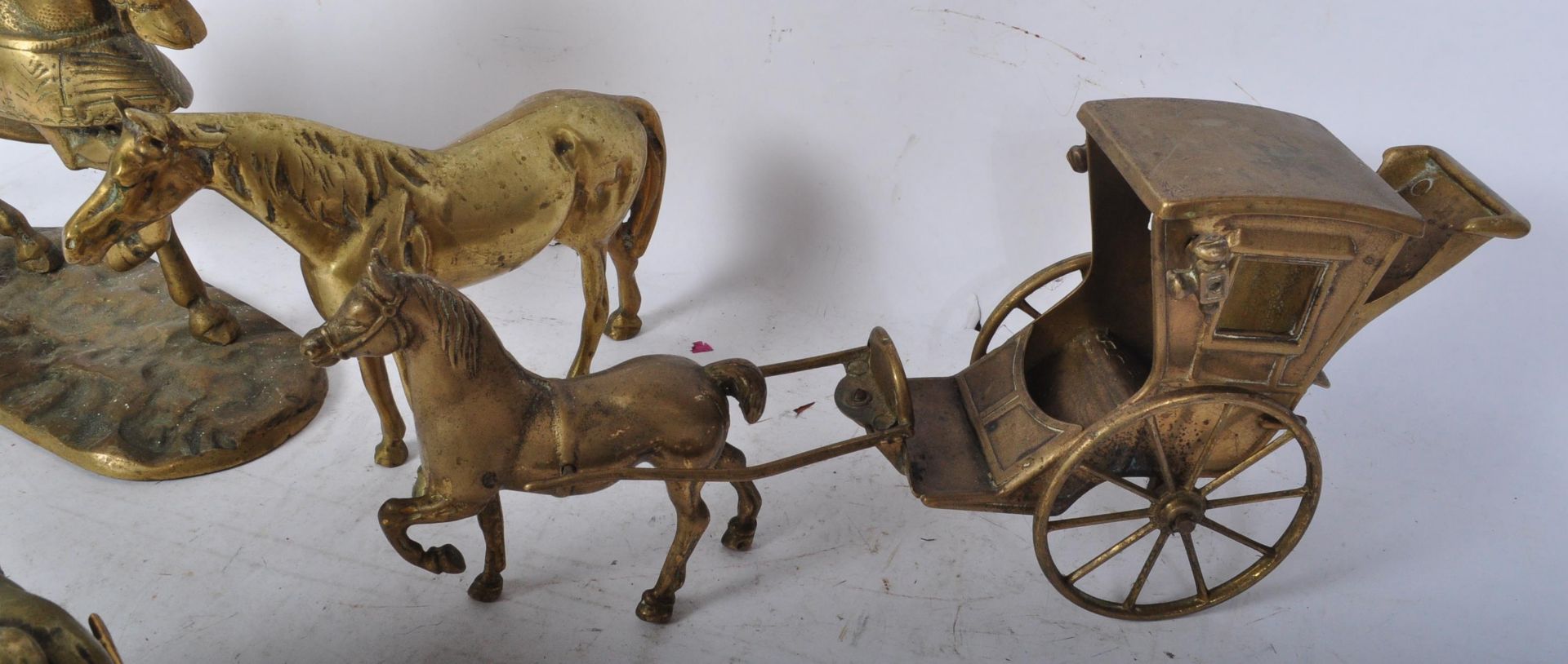 COLLECTION OF 20TH CENTURY BRASS HORSE FIGURES - Image 4 of 5