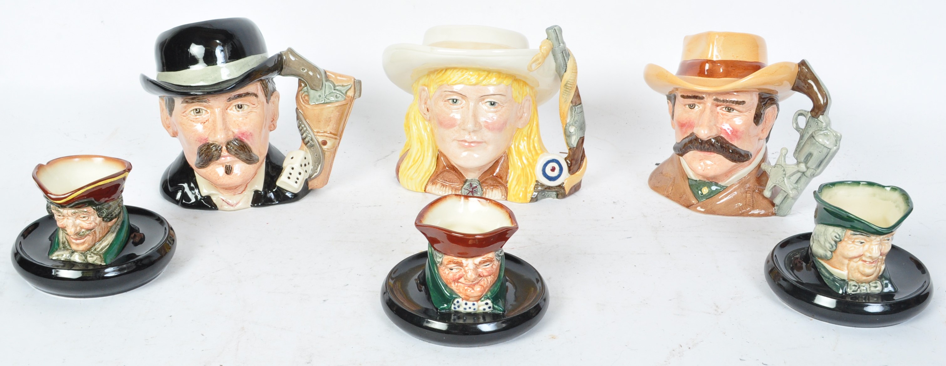 A COLLECTION OF SIX VINTAGE ROYAL DOULTON TOBY JUGS