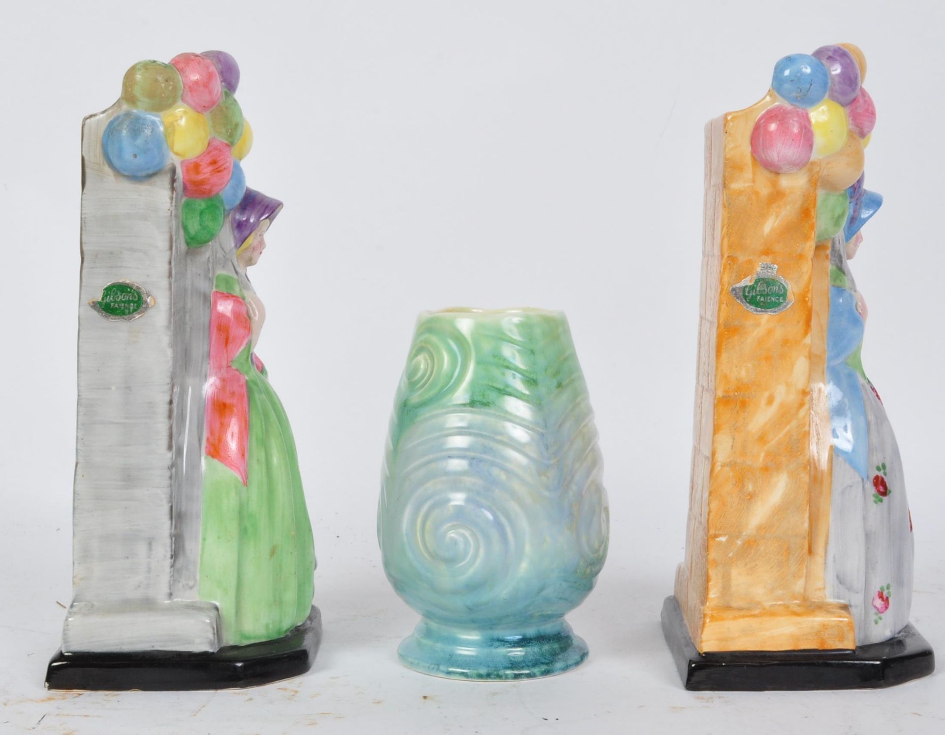 PAIR OF 1940S BALLOON LADY SPILL VASES & FALCON WARE VASE - Image 2 of 5