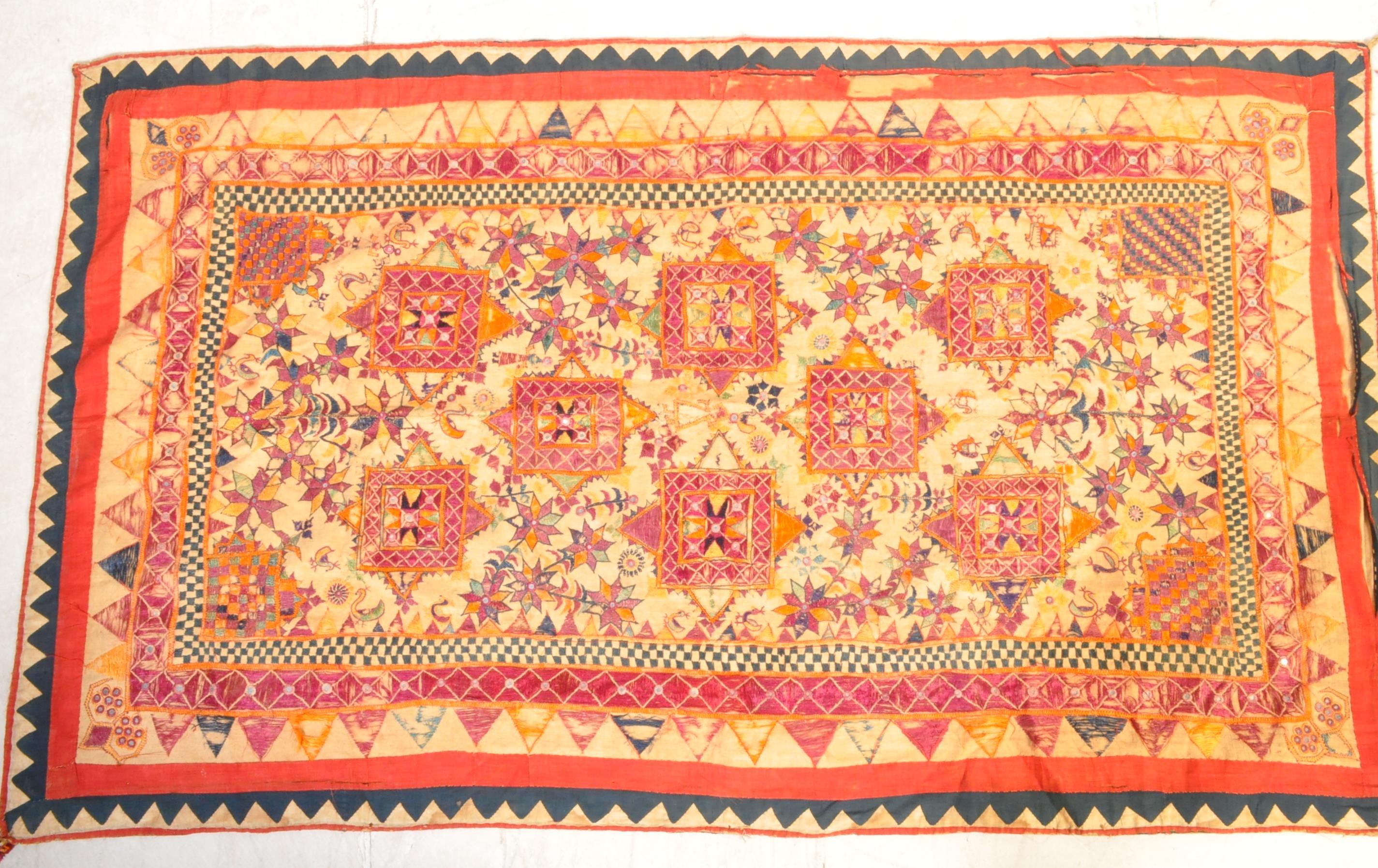 EARLY 20TH CENTURY INDIAN EMBROIDERED SHISHA TEXTILE - Image 7 of 7