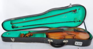 VINTAGE 20TH CENTURY GERMAN MADE VIOLIN WITH TWO BOWS