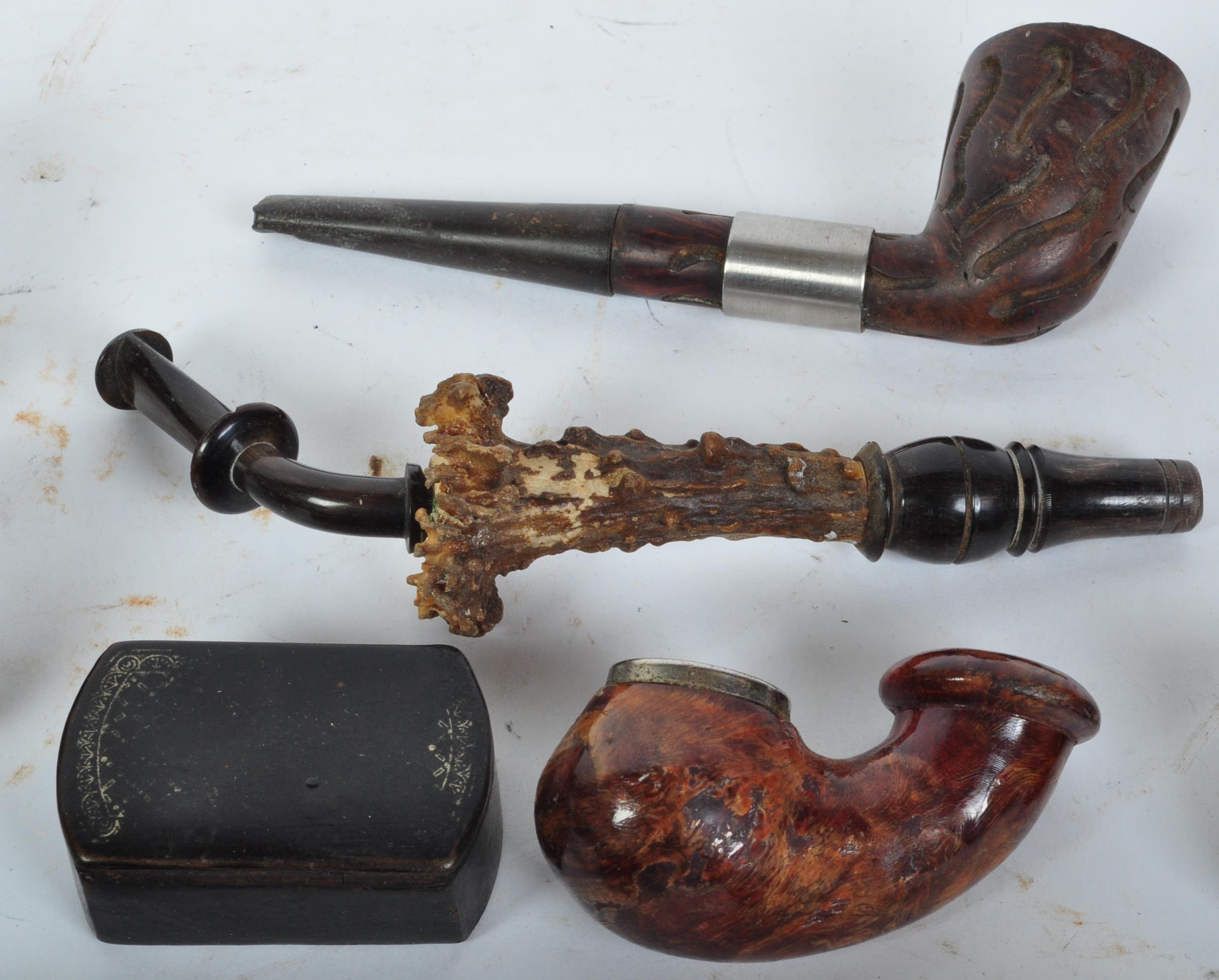 COLLECTION OF VINATGE SMOKING PIPES & SNUFF BOXES - Image 4 of 5