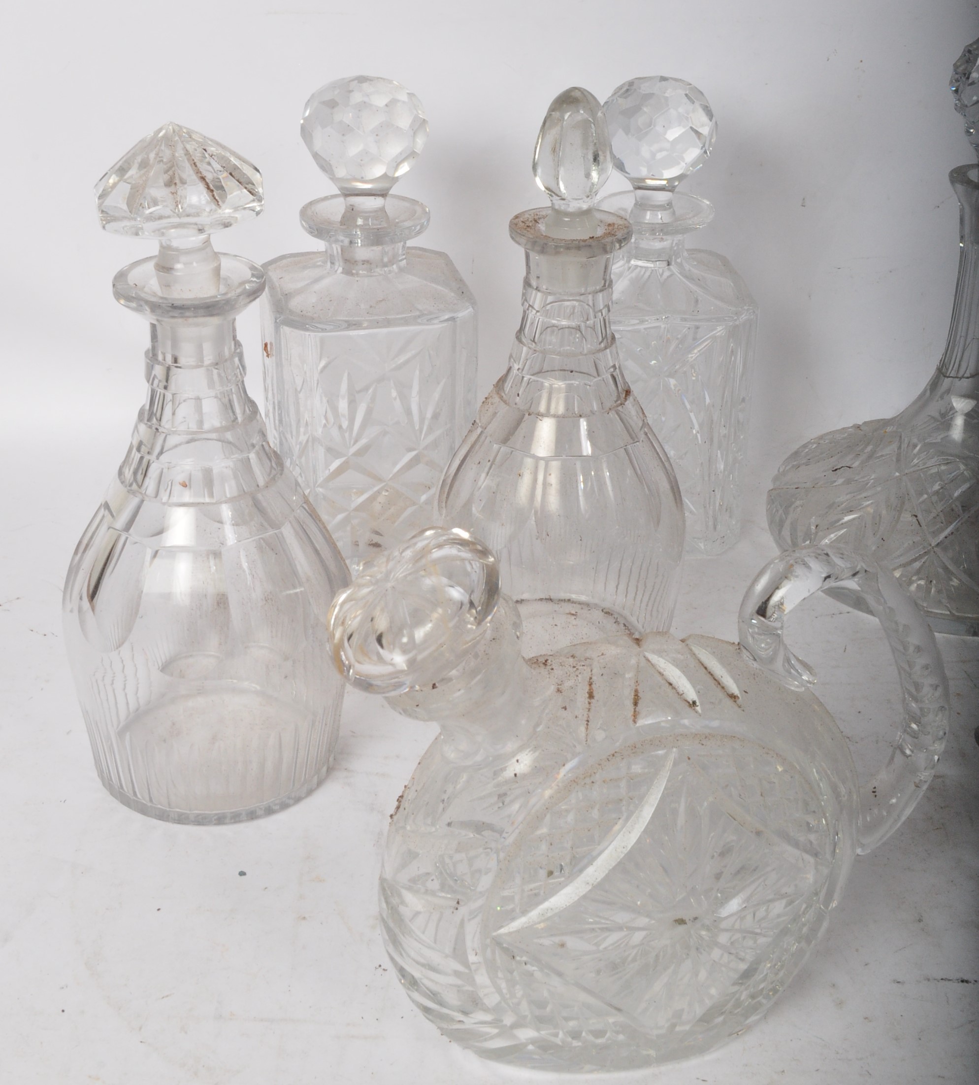 COLLECTION OF VINTAGE CUT GLASS DECANTERS - Image 3 of 6