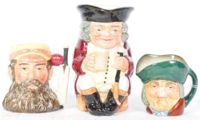 A COLLECTION OF THREE VINTAGE ROYAL DOULTON TOBY JUGS