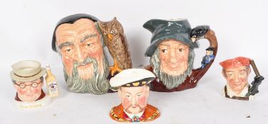 A COLLECTION OF VINTAGE CERAMIC ROYAL DOULTON TOBY JUGS