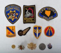 ASSORTMENT OF 20TH CENTRY BADGES - APPLIQUE & ENAMEL