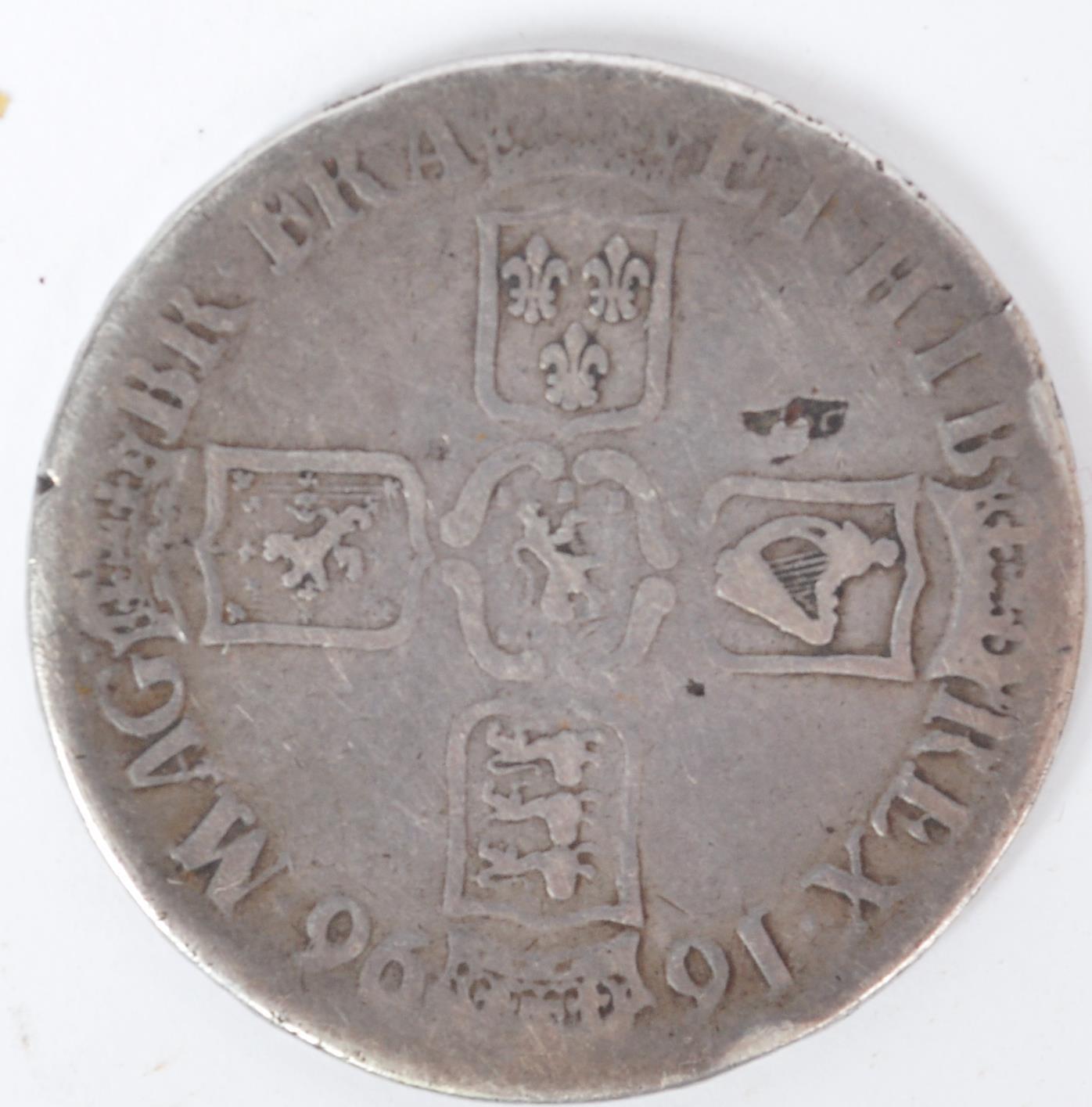 WILLIAM III 1696 SILVER CROWN COIN - Image 2 of 2