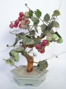 A VINTAGE CHINESE GLASS BONSAI TREE ORNAMENT