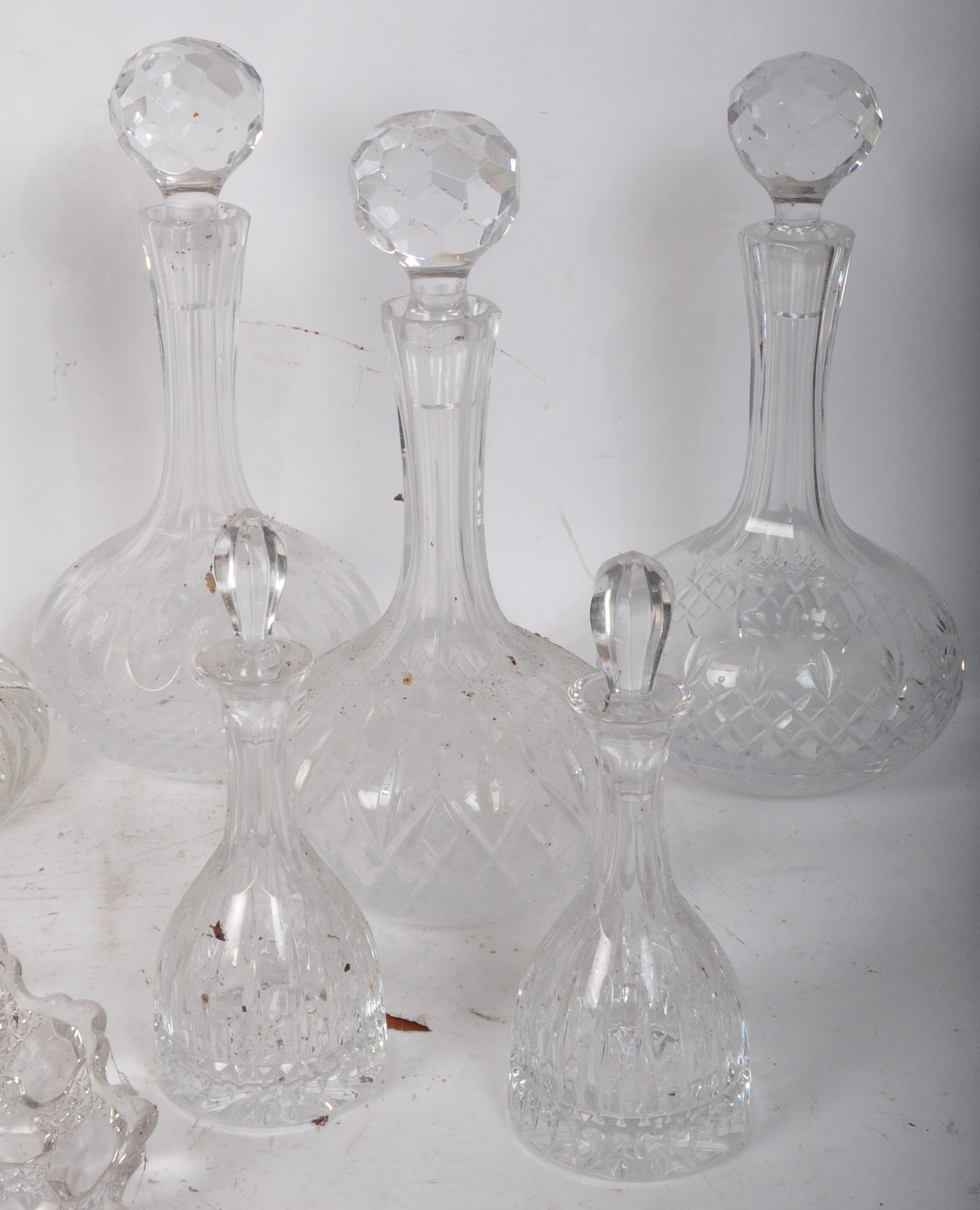 COLLECTION OF VINTAGE CUT GLASS DECANTERS - Image 5 of 6