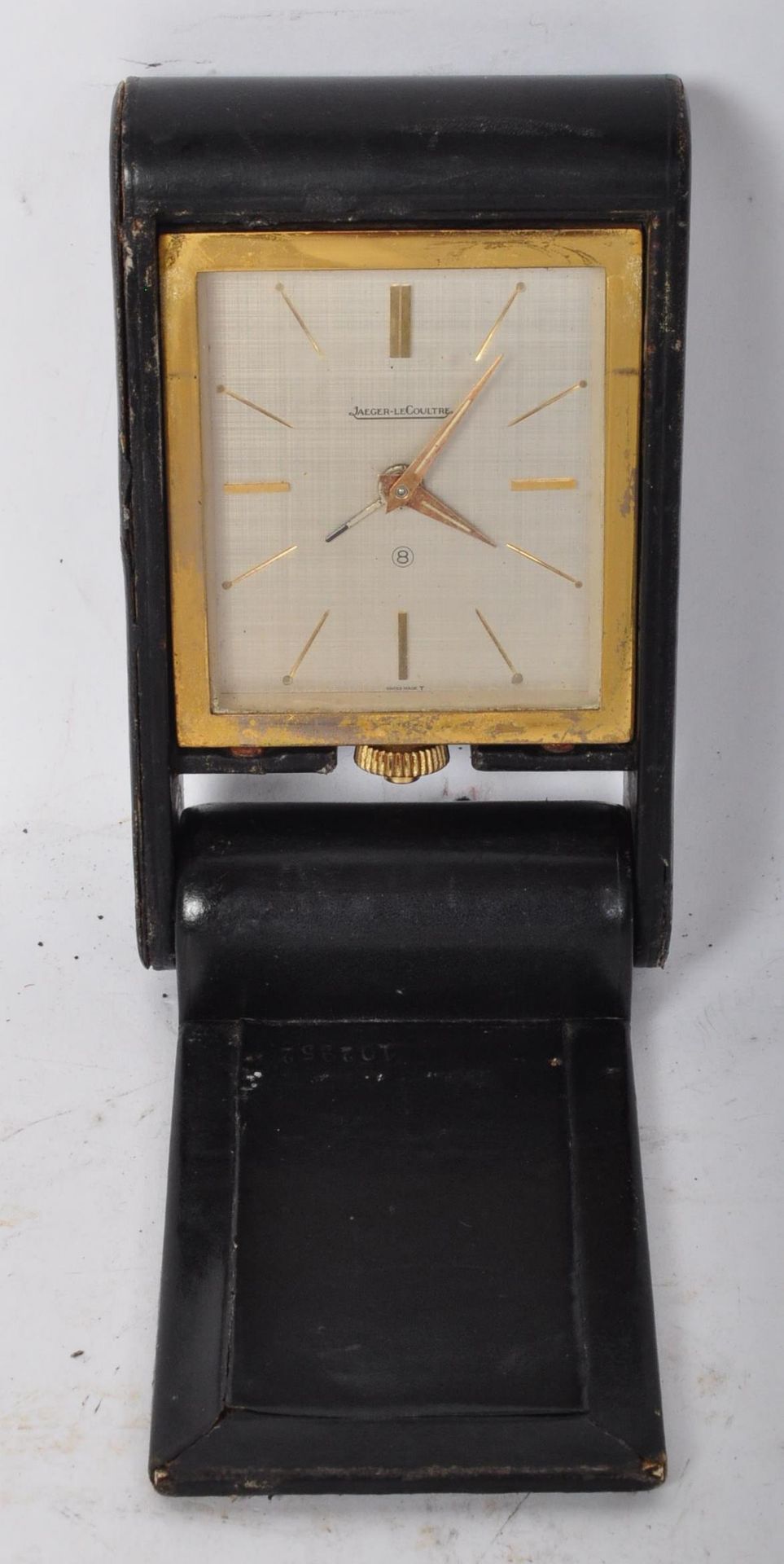 JAEGER LECOULRE 1960S GILT TRAVEL ALARM CLOCK - Bild 2 aus 5