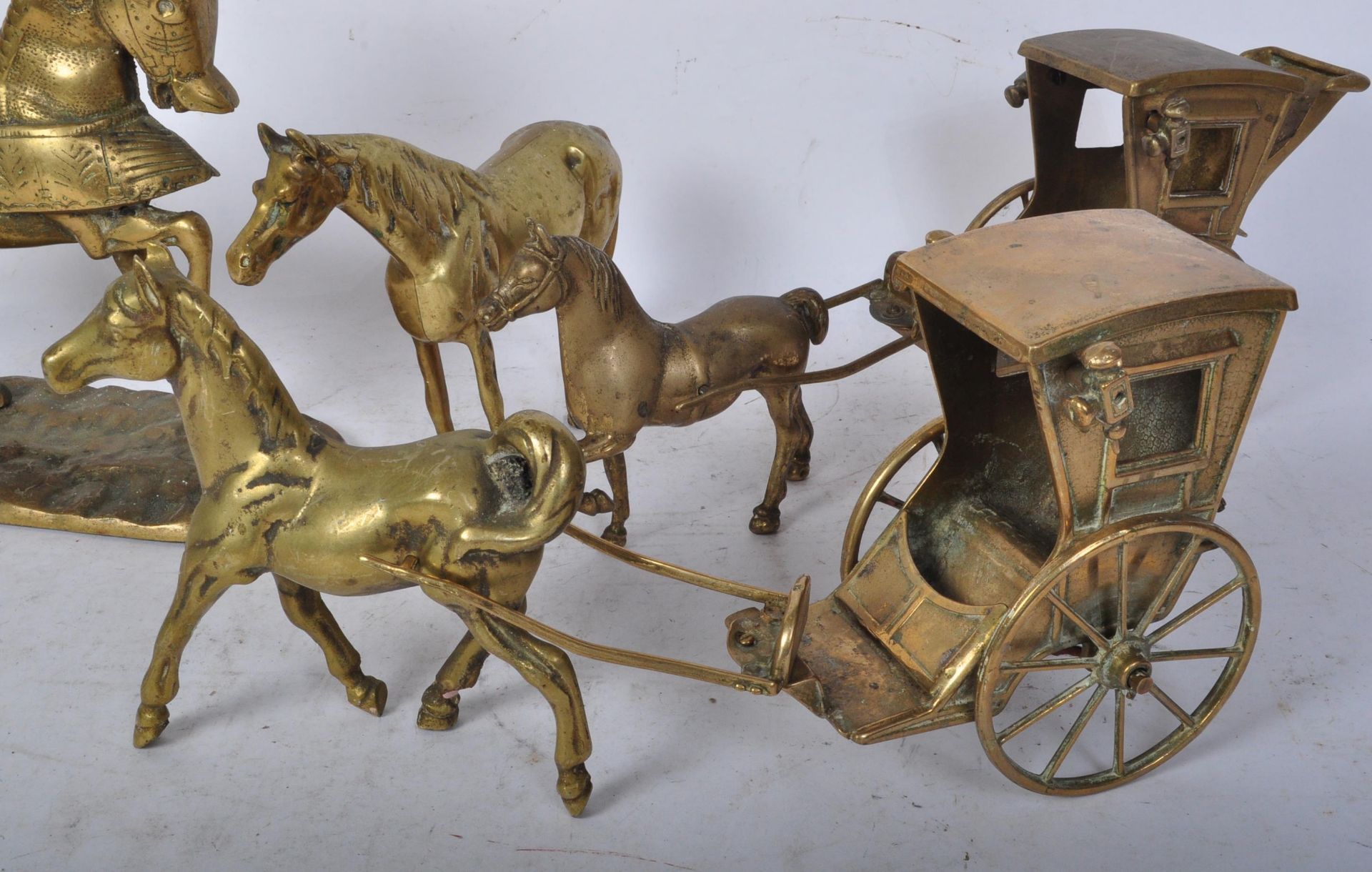 COLLECTION OF 20TH CENTURY BRASS HORSE FIGURES - Image 3 of 5