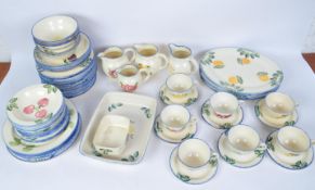 LARGE POOLE POTTERY HAND PAINTED DINNER & TEA SERVICE