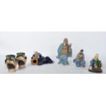 COLLECTION OF CHINESE EARTHENWARE MUD MEN FIGURES