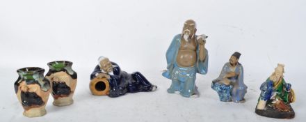 COLLECTION OF CHINESE EARTHENWARE MUD MEN FIGURES