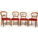 SET OF FOUR VICTORIAN MAHOGANY BALLOON BACK DINING CHAIRS