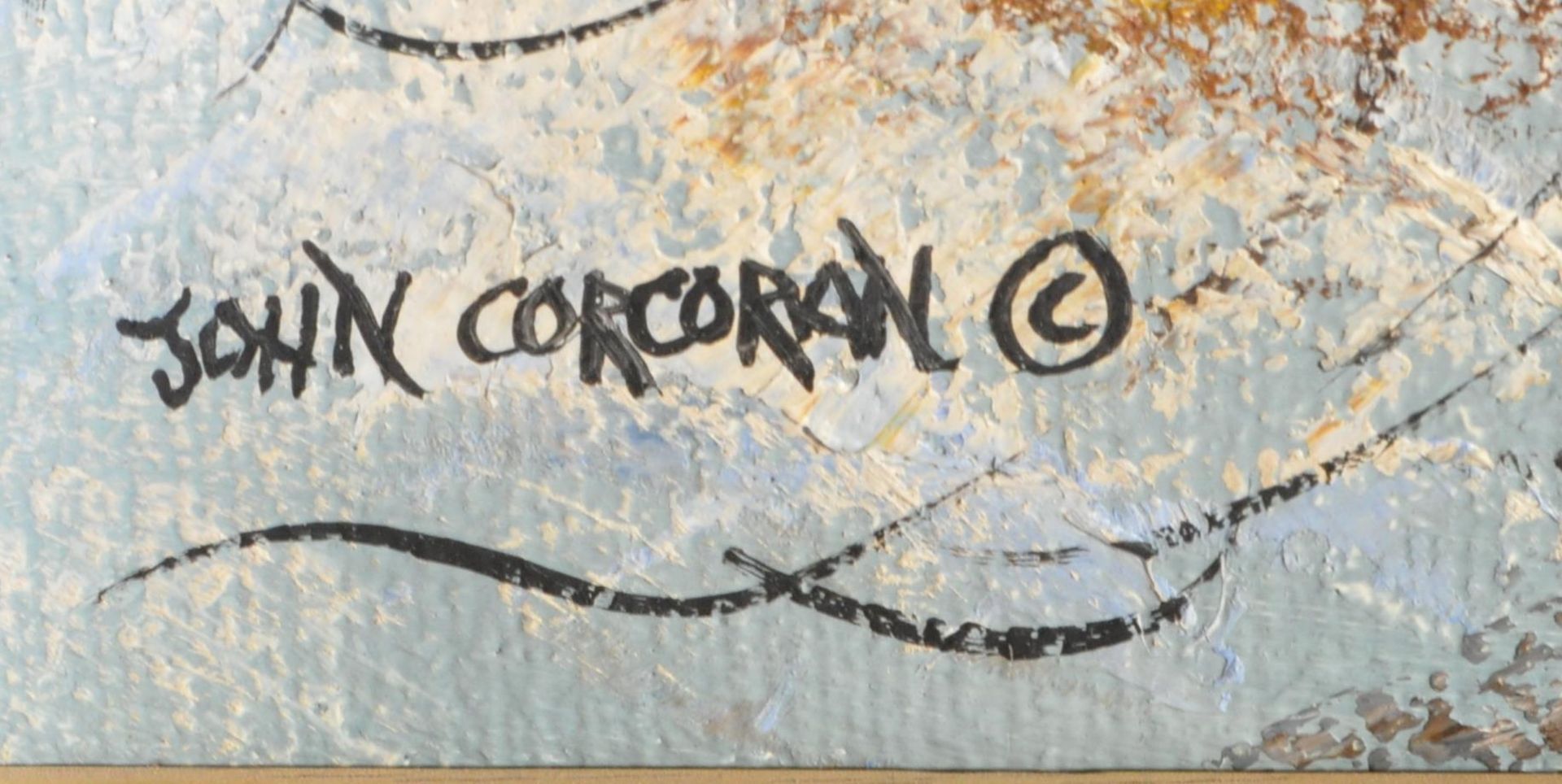 JOHN CORCORAN - RETRO MID CENTURY ACRYLIC ON BOARD PAINTING - Image 4 of 5