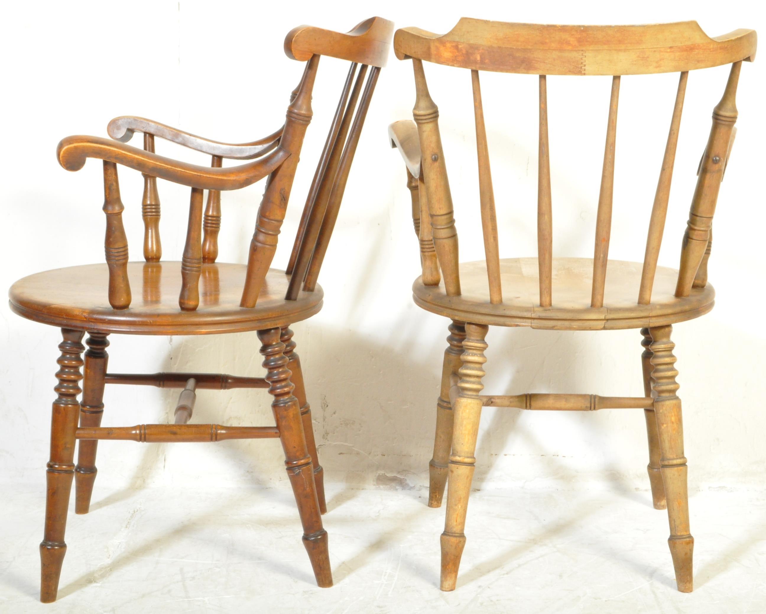 PAIR OF 19TH CENTURY REVIVAL WINDSOR ARMCHAIRS CHAIRS - Image 4 of 4