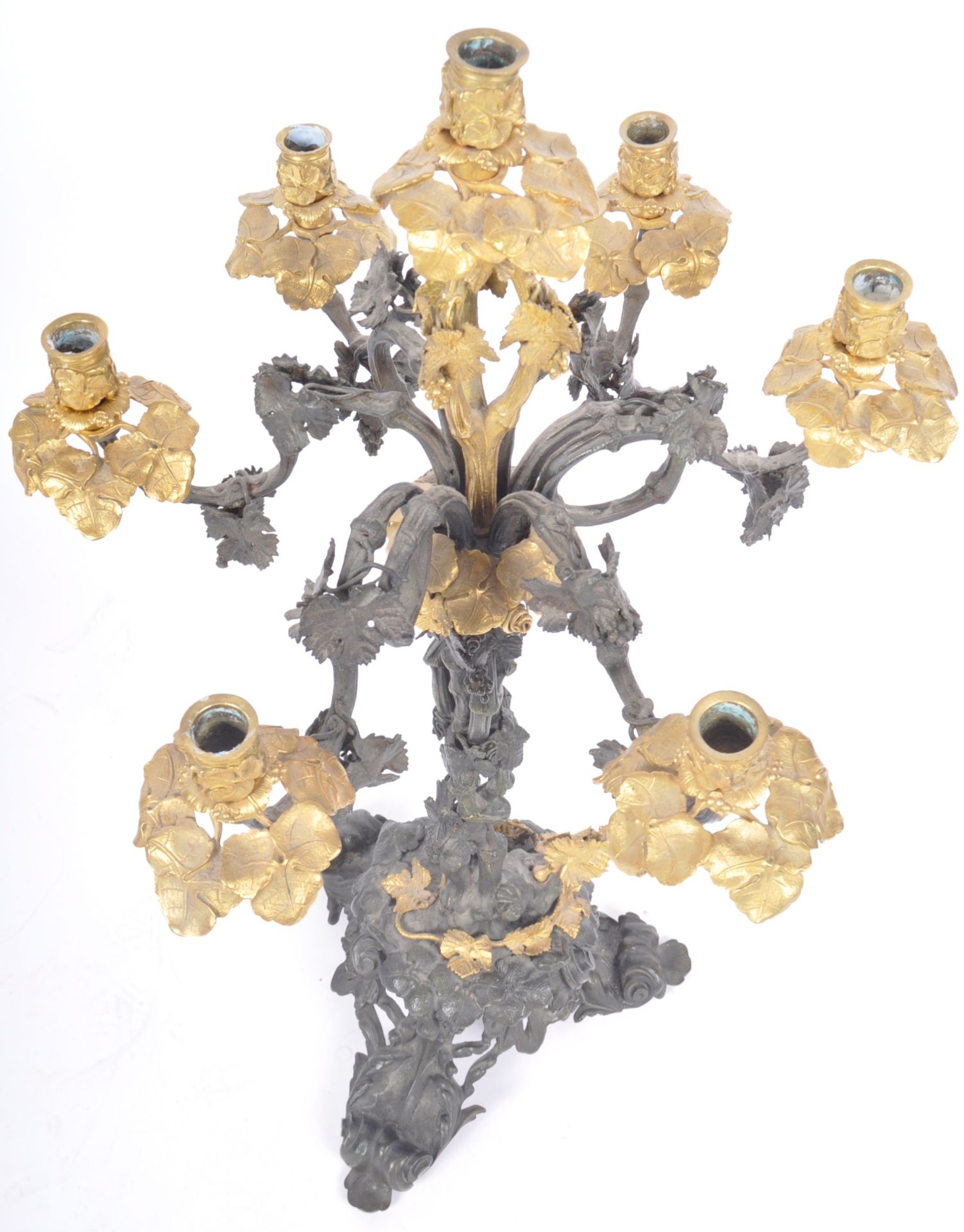 20TH CENTURY ITALIAN ORMOLU & BRONZE CANDELABRA - Image 9 of 9