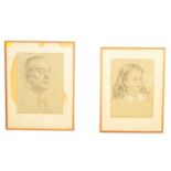 SAM MORSE BROWN (1903-2001) - TWO PENCIL & CHALK PORTRAIT STUDIES