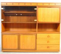 MID CENTURY FAUX TEAK WOOD HIGHBOARD - SIDEBOARD