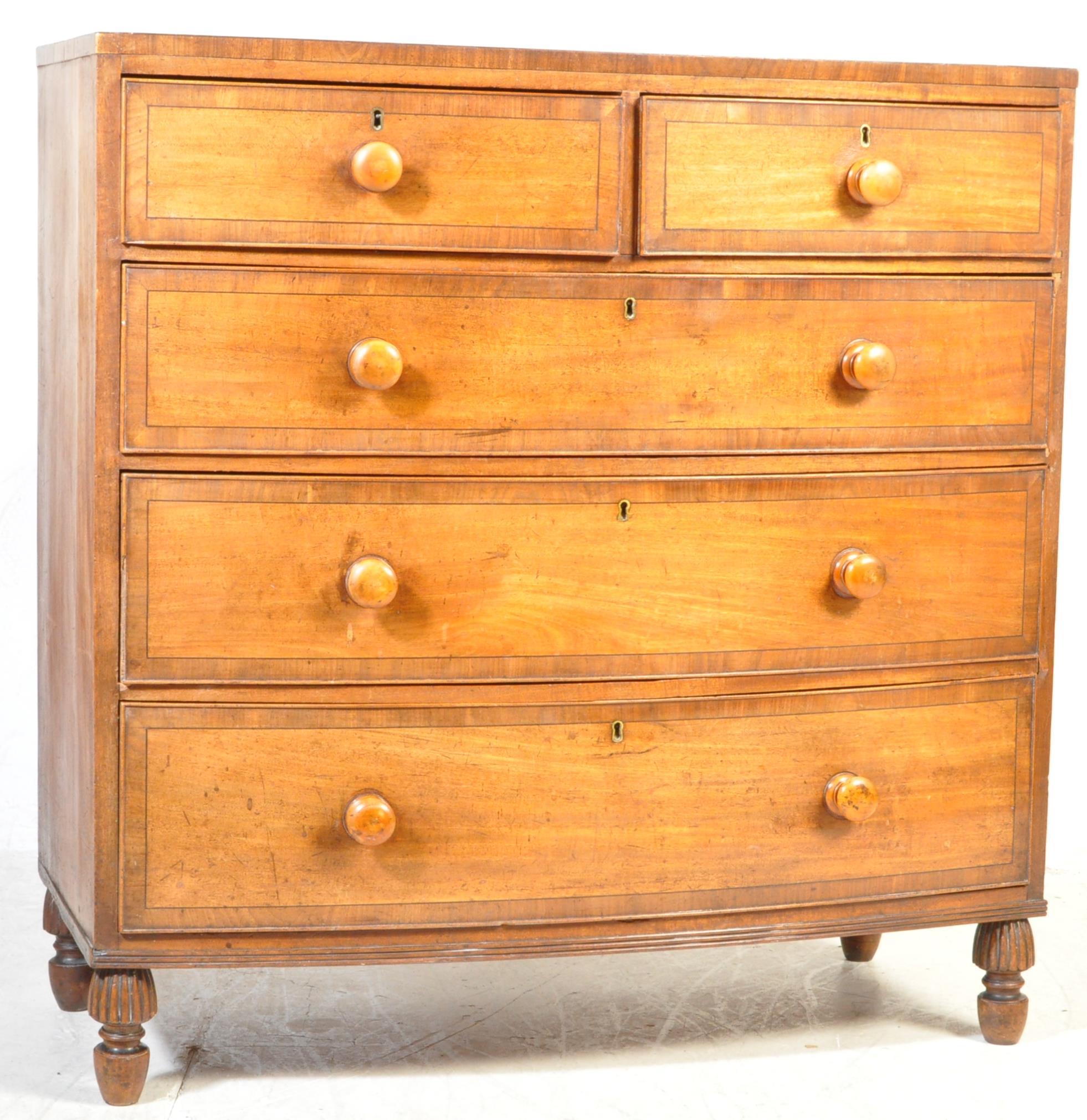 19TH CENTURY VICTORIAN MAHOGANY BOW FRONT CHEST