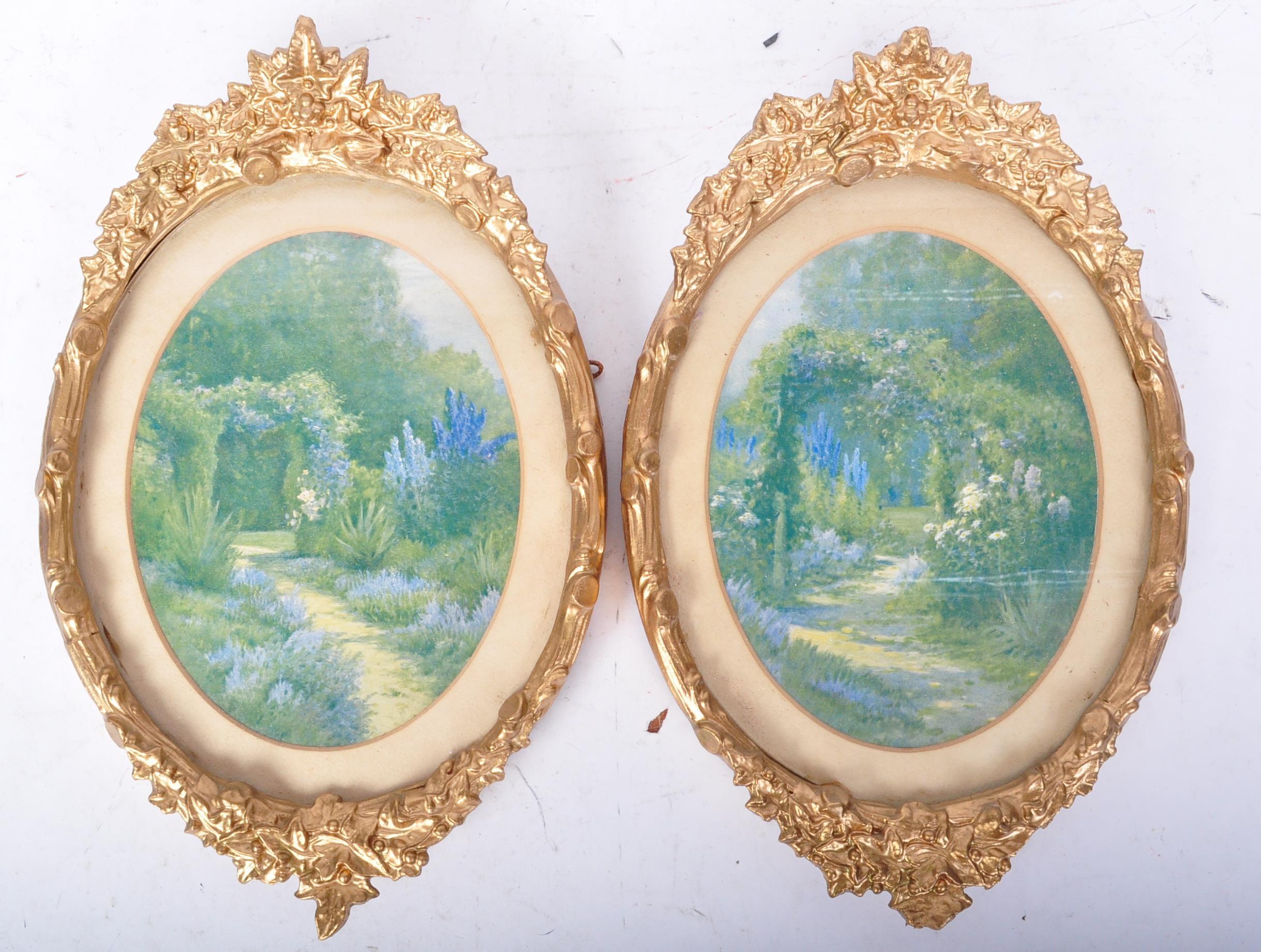 PAIR OF VINTAGE GILT FRAME OVAL PICTURE FRAMES