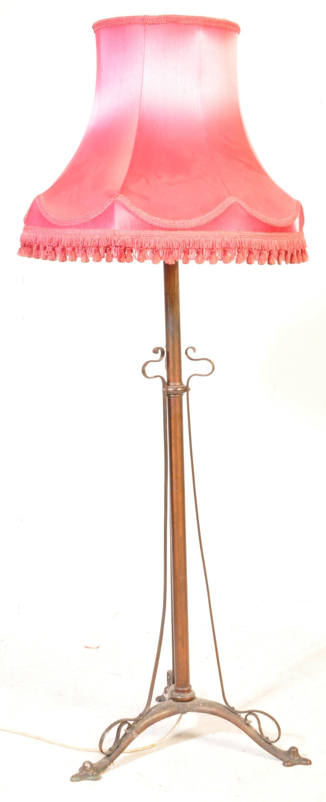 19TH CENTURY BRASS ARTS & CRAFTS STANDARD FLOOR LAMP