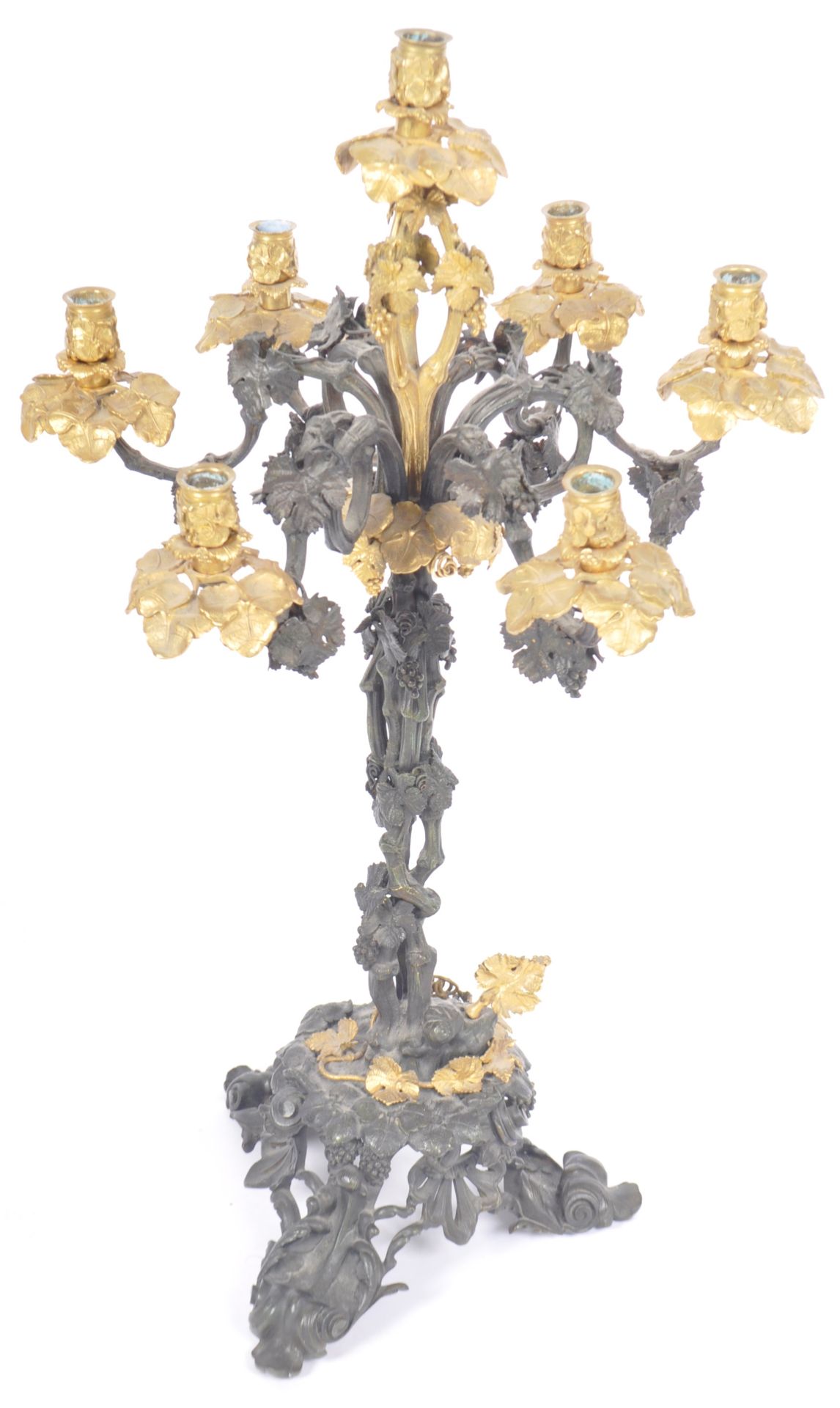 20TH CENTURY ITALIAN ORMOLU & BRONZE CANDELABRA