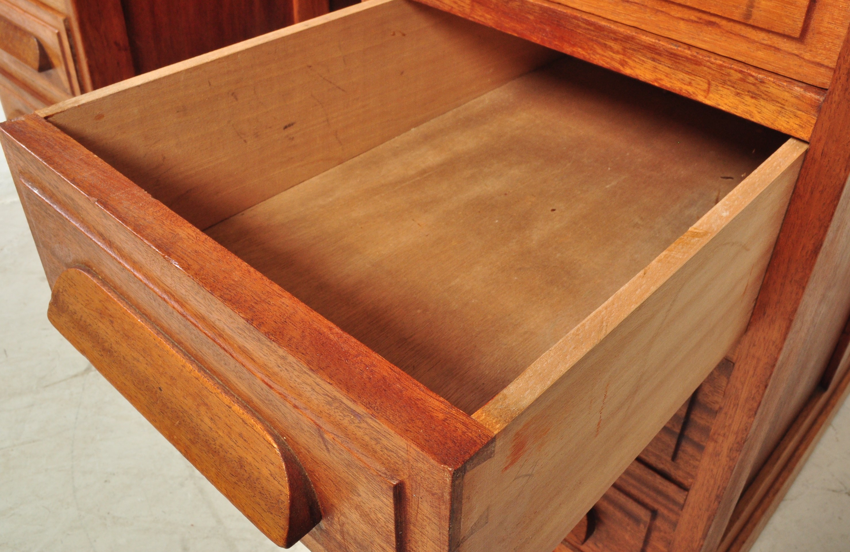 20TH CENTURY INDUSTRIAL FACTORY / OFFICE MAHOGANY DESK - Image 6 of 9