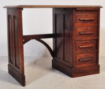 1920'S INDUSTRIAL STYLE CHILDRENS OAK KNEEHOLE DESK