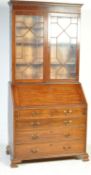 19TH CENTURY GEORGE III MAHOGANY BUREAU BOOKCASE