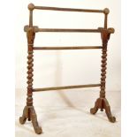 19TH CENTURY MAHOGANY BARLEY TWIST TOWEL RAIL STAND