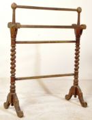 19TH CENTURY MAHOGANY BARLEY TWIST TOWEL RAIL STAND